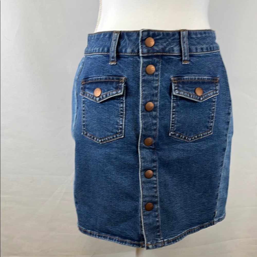Madewell Snap Front Denim Mini Skirt Women's 28 Y2K Inspired Vintage Vibes